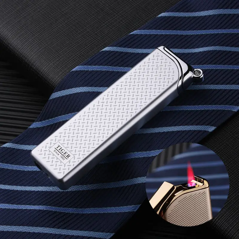 Плоская тонкая портативная металлическая планшетовая зажигалка надувная