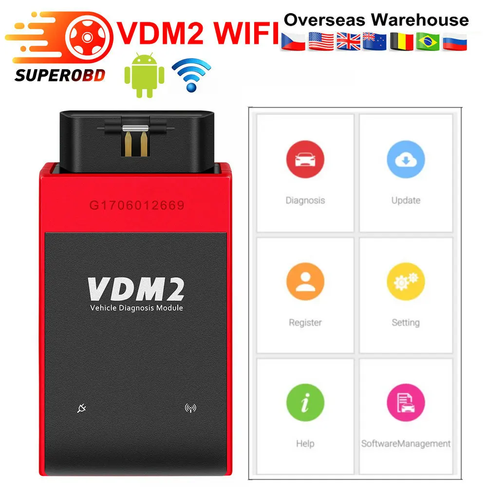 Автомобильный сканер UCANDAS VDM2 VDM II Wi Fi 2 V5.2 поддержка нескольких языков и систем Android