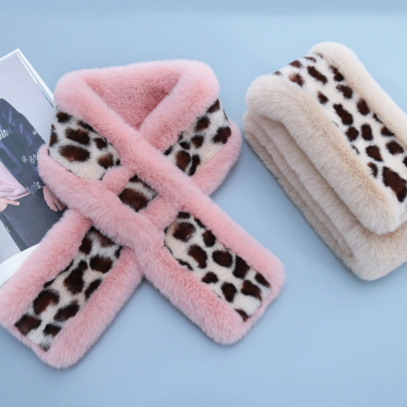 

Женский плюшевый шарф с леопардовым принтом, 5 цветов, Осень-зима 2020