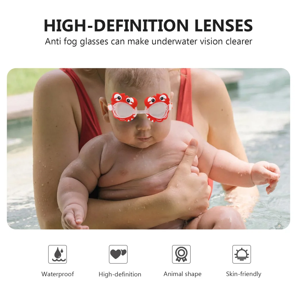 

2 Pairs of Kid Swimming Eyewear Cartoon Anti-fog Glasses Swimming Goggles