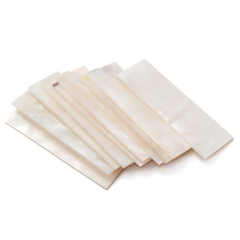 

10Pcs Inlay Material White Mother of Pearl Shell Blanks Sheet Rectangle Inlay Material for Guitar