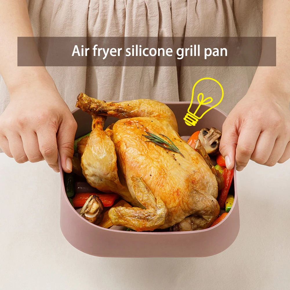 

Multifunctional Air Fryers Oven Accessories AirFryer Silicone Pot Bread Fried Chicken Pizza Basket Baking Tray FDA Baking Dishes