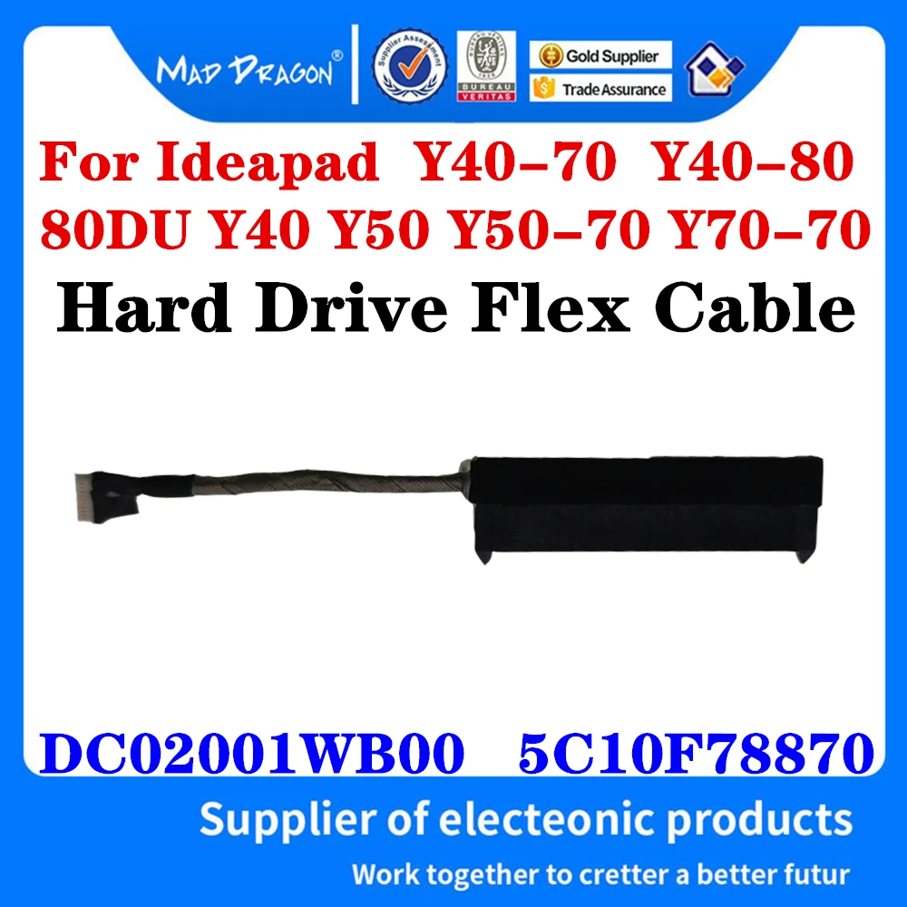 

HDD Cable For Lenovo Ideapad Y40-70 Y40-80 80DU Y40 Y50 Y50-70 Y70-70 Laptop SATA Hard Drive SSD Adapter wire ZIVY1 DC02001WB00