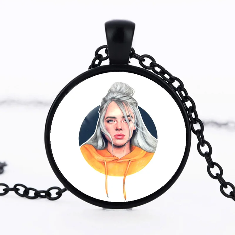 Популярное ожерелье унисекс Billie Eilish круглая подвеска для женщин металлическая