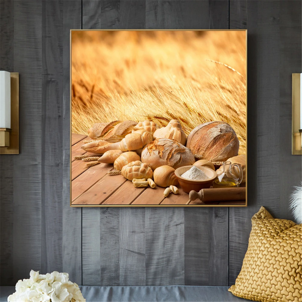 Настенные картины на холсте для гостиной украшение дома еда хлеб пшеница Kicthen