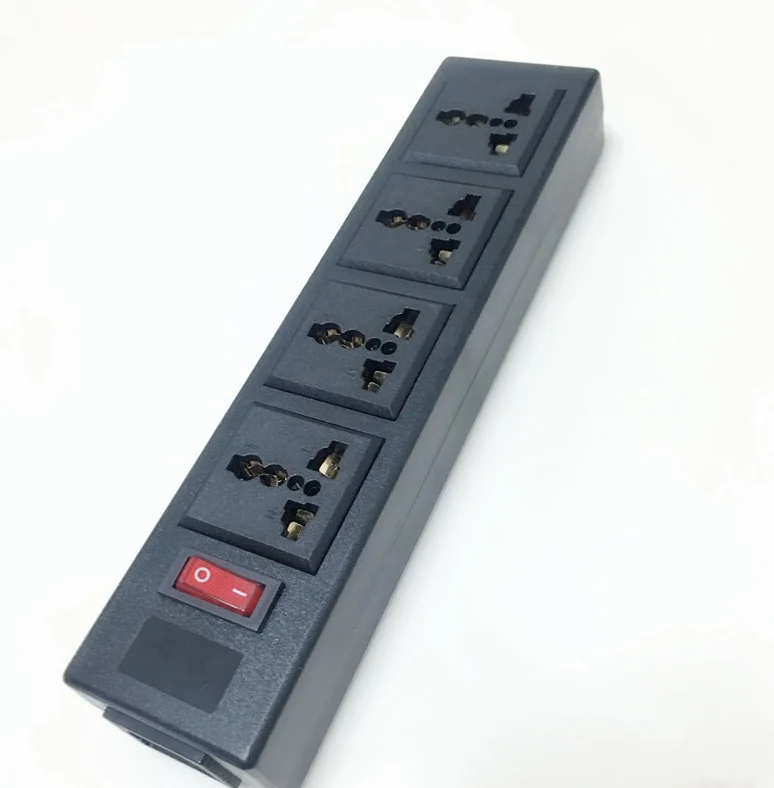 RED Многофункциональный 250v 13a 4 jack универсальная розетка PDU полоса IEC320 вилка адаптер расширение для рабочего стола розетка шнур питания конвертер - Цвет: RED