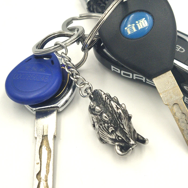 

New 2020 stainless steel key ring chain 316L animal pig pendant key chain 3D titanium steel accessories jewelry gift