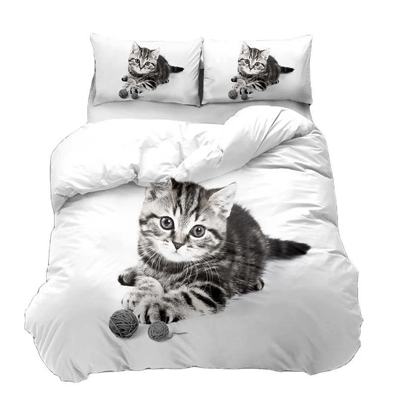 Комплект постельного белья с милыми животными кошками для взрослых детей