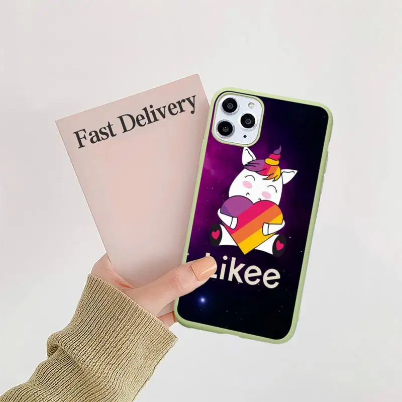 

Likee Funny cat bear love heart Phone Case Candy Color for iPhone 11 12 mini pro XS MAX 8 7 6 6S Plus X 5S SE 2020 XR cover