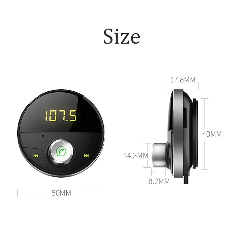 Автомобильный fm модулятор KORSEED Bluetooth mp3 плеер громкая связь USB SD TF карта FM