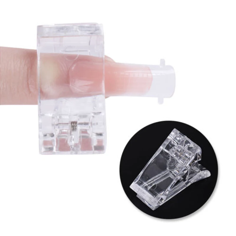 

Nail Tips Clip Transparent Finger Poly Quick Building Gel Extension Nails Art Manicure Tool Extension glue fixing clip MPwell