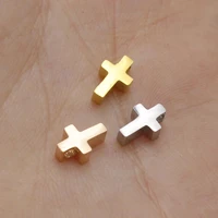 1 8mm small hole cross bead stainless steel cross beads charms pendants for making necklace bracelet 20piecelot