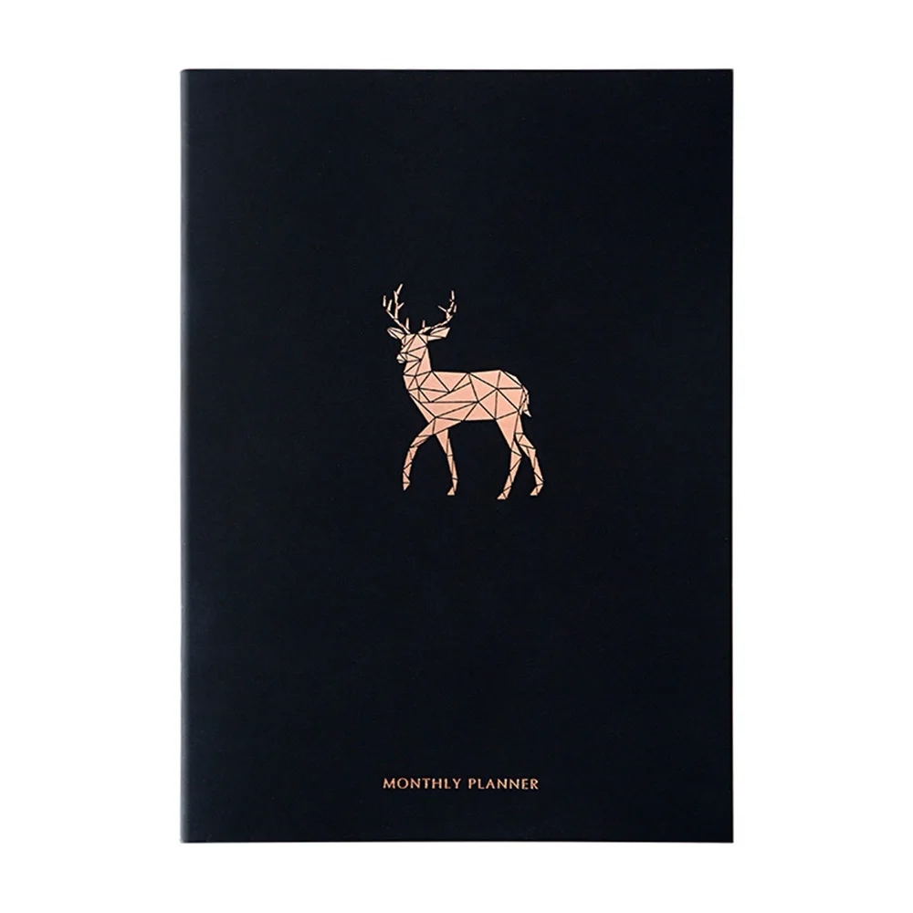 Elk Планировщик, органайзер, Ежедневник формата А4, еженедельный ежемесячный блокнот и журнал, Kawaii, черный, Снова в школу, записная книжка, настольная книга для путешествий - Цвет: Elk