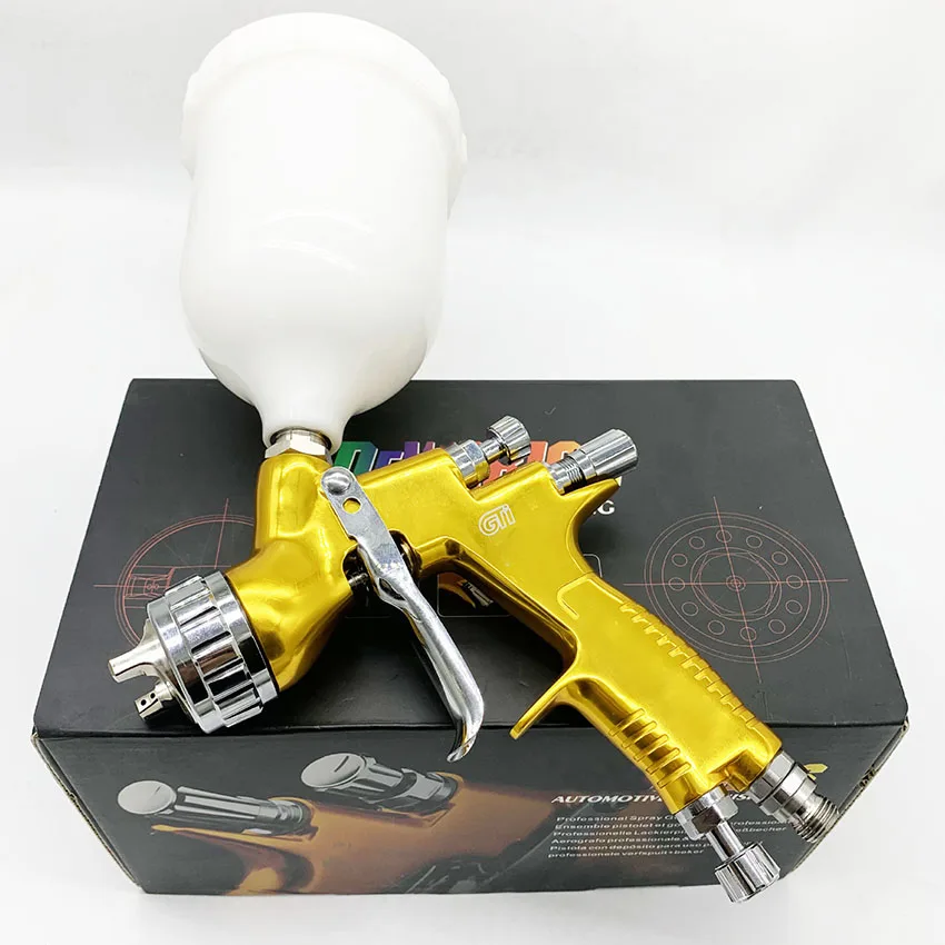 Professional Spray Gun GTI Pro Painting Gun TE20 1.3mm Nozzle Paint Gun Water Based Air Spray Gun Airbrush Painting Tool Kit