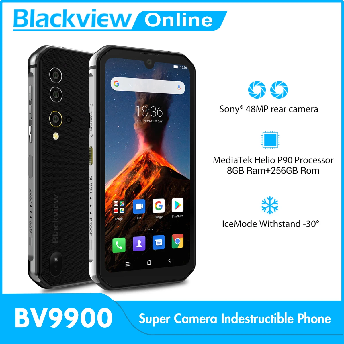 Blackview BV9900 Helio P90 Octa Core 8 Гб 256 5 84 &quotFHD + безрамочный экран с IP68 Водонепроницаемый