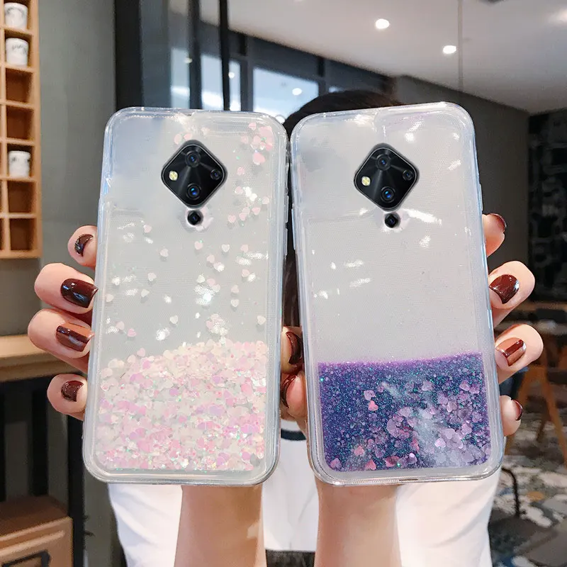 Жидкий силиконовый чехол для Vivo S1Pro V17 X50 X60 Y9s Y95 Y93 Y85 Y81 Y73s Y70s Y52s 5G Y51 2020 прозрачный с