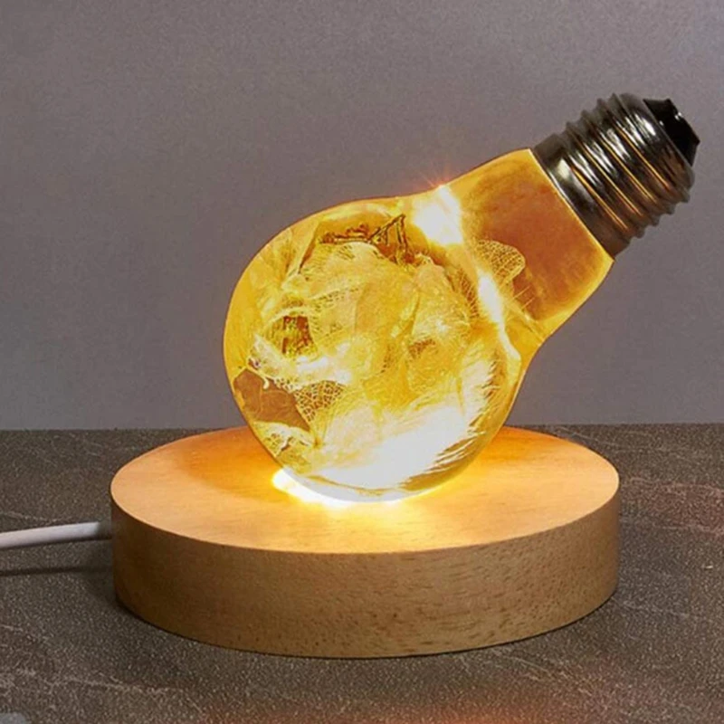 

Handmade Square Wooden LED Light Base Night Lamp Base Stand for Crystal Glass Resin Art Dispaly Ornaments