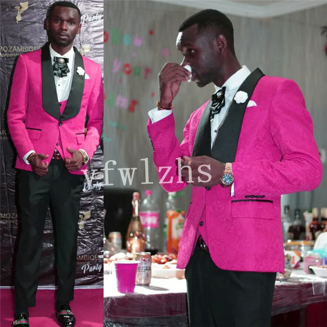 

Новое поступление, мужские смокинги для жениха с одной кнопкой, мужские костюмы для свадьбы/выпускного вечера, блейзер (пиджак + брюки + жиле...