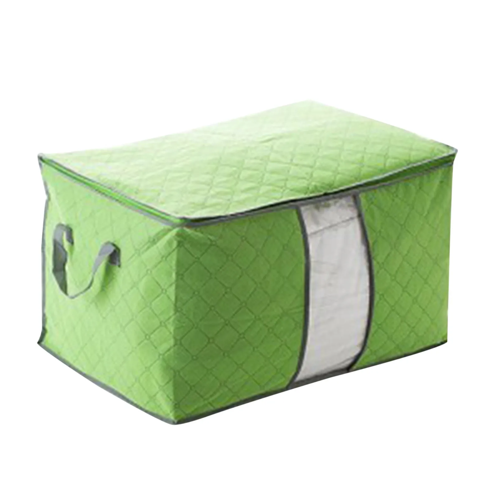 Clothes Storage Bags Foldable Organizer Container With Strengthened Handles And Clear Window Quilt Cloth Bins | Дом и сад