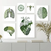 abstract plant art organs anatomy wall art canvas painting nordic posters and prints wall pictures for doctor office decoration