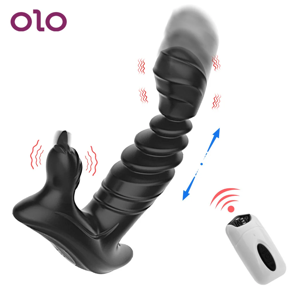 Вибратор OLO мужской Телескопический для массажа простаты 20 частоты|Вибраторы и