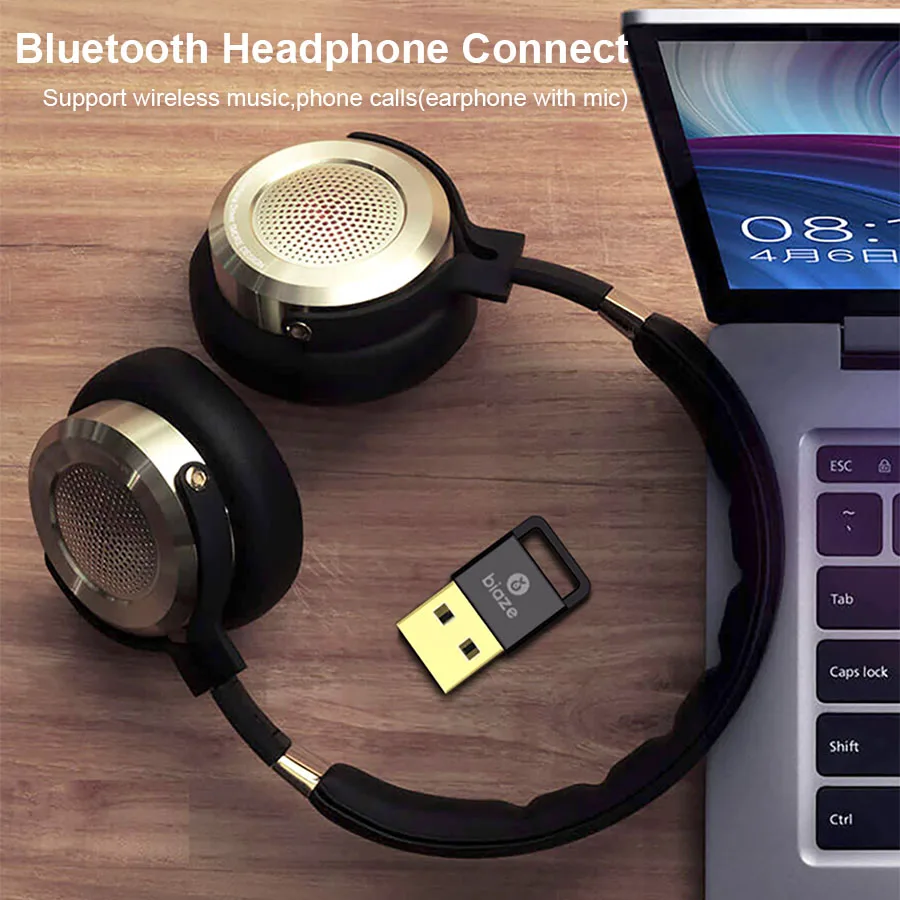 Biaze USB Bluetooth ключ адаптер 4,0 для компьютера ПК Беспроводная мышь динамик Музыка Аудио приемник APTX Bluetooth адаптер