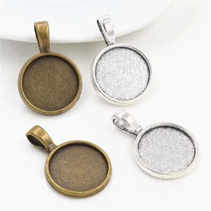 1015 шт 14 мм 16 мм 18 мм внутренний размер античная бронза Посеребренная простой стиль кабошон базовая Камея Подвеска Подвески