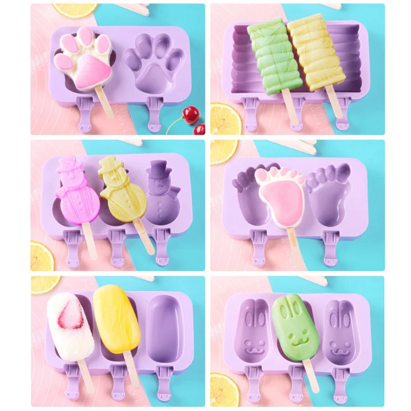 

DIY Silicone Ice Cream Mold DIY Eco-Friendly Popsicle Mold Mousse Dessert Freezer Juice Ice Cube Tray Barrel Maker Mould