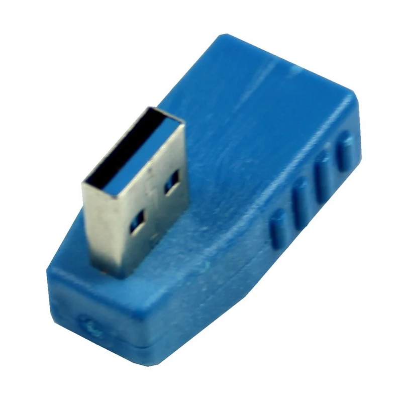 Синий вертикальный левый Угловой 90 градусов USB 3 0 мужчина к женскому адаптеру