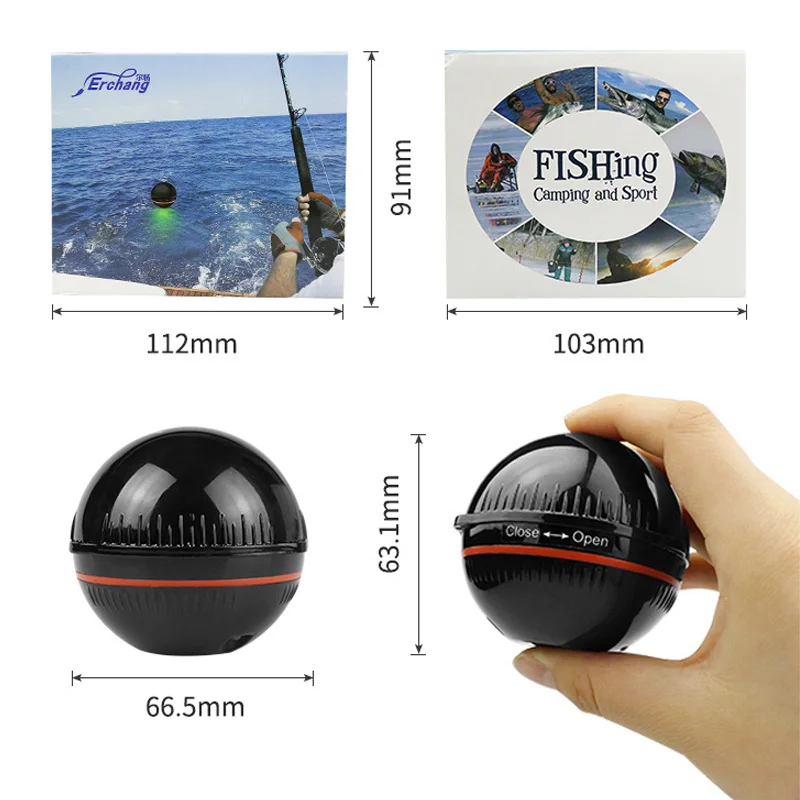 Mosodo Wireless Sonar Fishing Finder 48m/160ft Water Depth Smart Phone Fish App Lake Sea Tackle IOS & Android | Спорт и