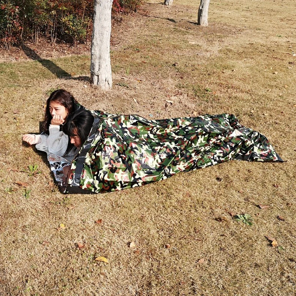 Туристический Камуфляжный аварийный спальный мешок теплый водонепроницаемый