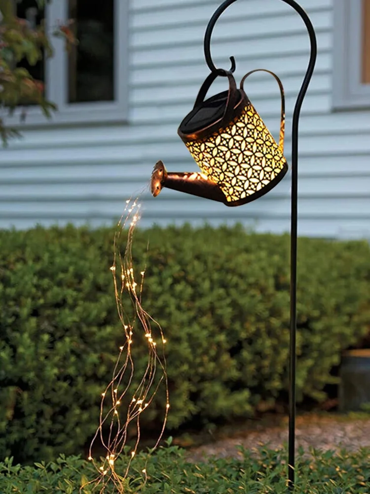 

Светодиодная лампа для полива на солнечной батарее, праздничное украшение для сада, подвеска на дерево, уличное украшение, сказочный светил...