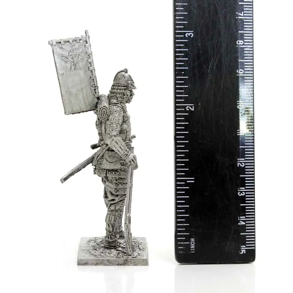 Самурай с аркебузой 16 века - оловянная солдатик фигура 54 мм М120 металлическая военная игрушка.