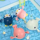 QWZ для воды заводные на цепочке стильная футболка с изображением персонажей видеоигр морские животные Черепаха младенческой Плавание Пингвин рыбы заводные детские пляжные игрушки для ванной для детей Подарки