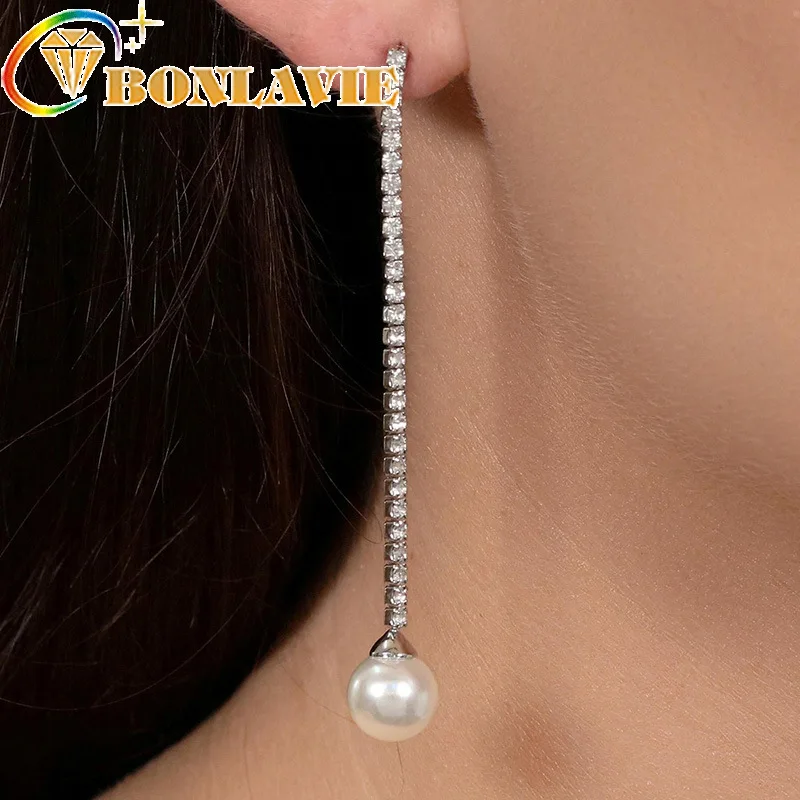 Новые элегантные серебряные ювелирные изделия стразы кристаллы длинные висячие