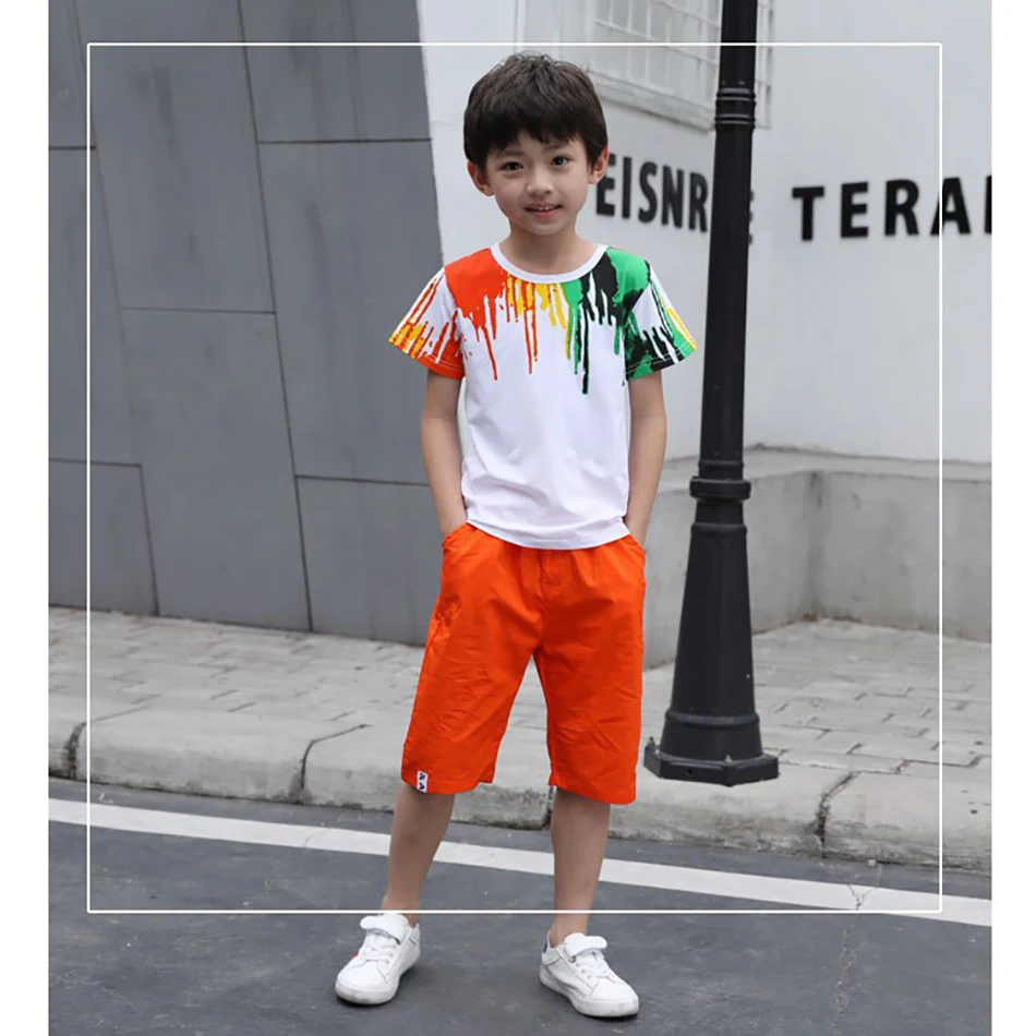 Комплекты одежды для мальчиков 2020 летнее Хлопковое платье девочек-подростков