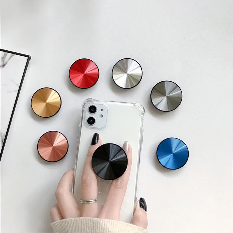 Socket Metal Solid Color Stand Круглый держатель для телефона легко крепится во время защиты