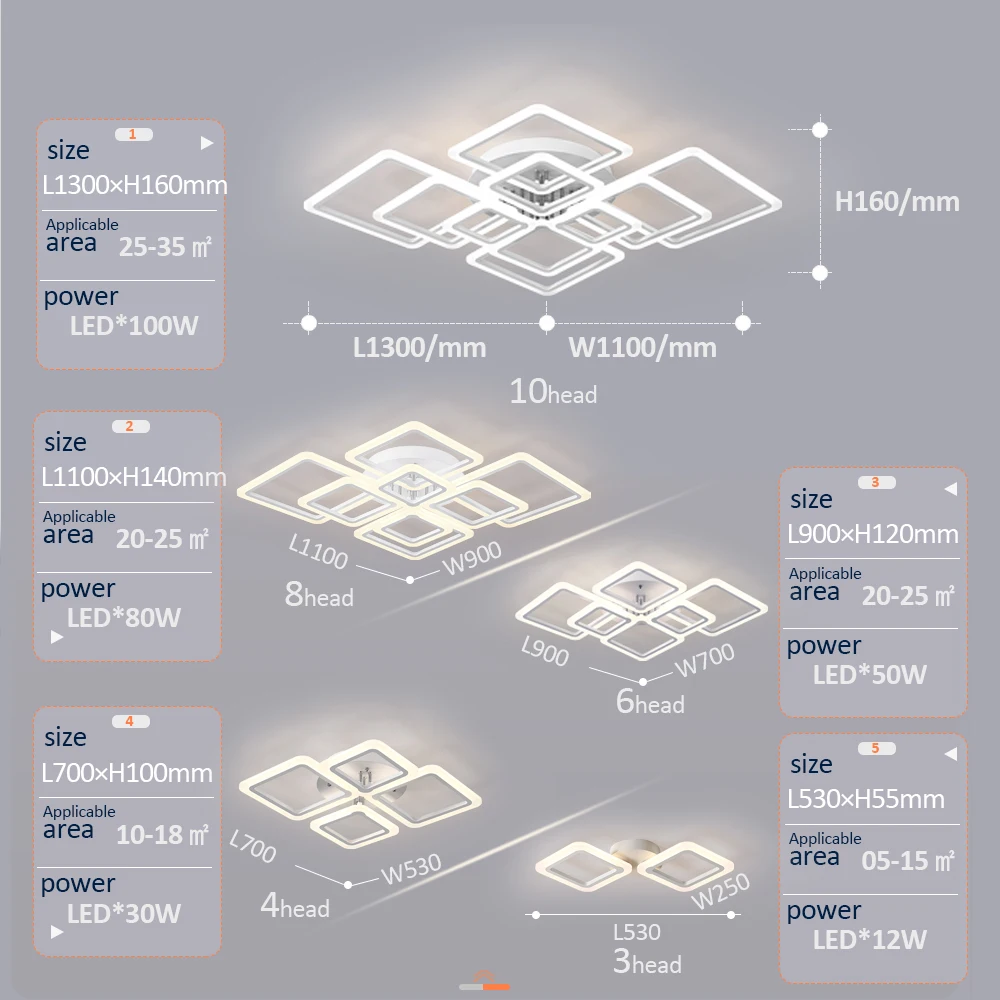 

LED Chandelier Modern Ceiling chandeliers Lighting For Living Room Bedroom kitchen With Remote Control Lustre Light Fixtures