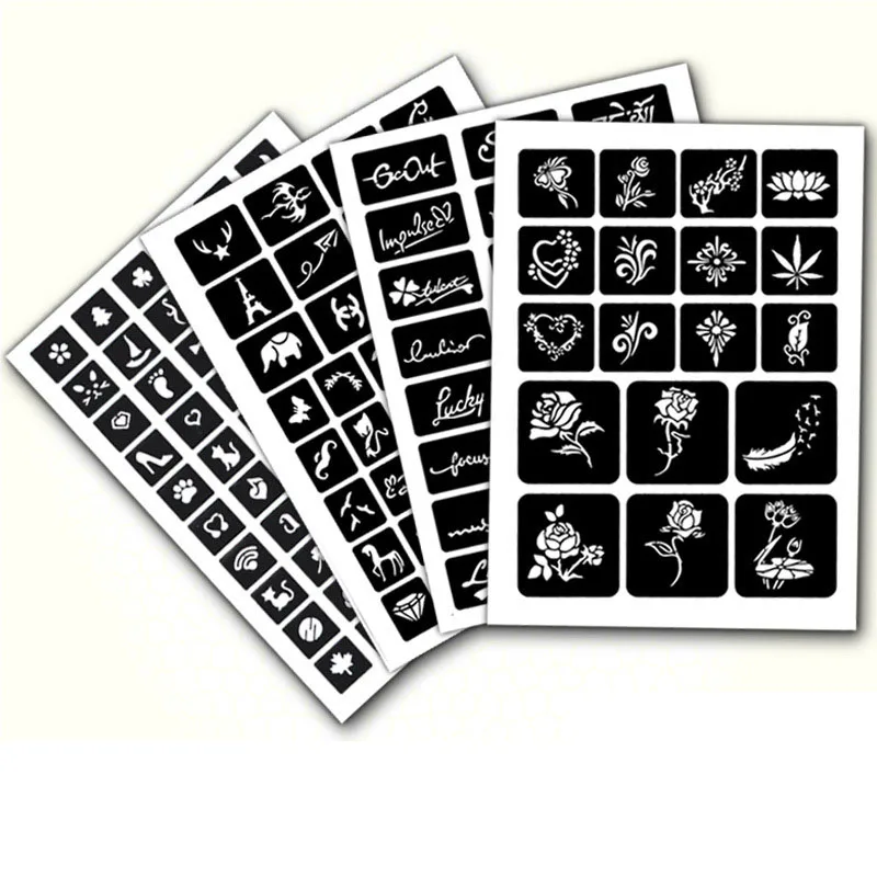 Татуировки трафареты для аэрографии Шаблоны хны татуировки тела дизайнерские