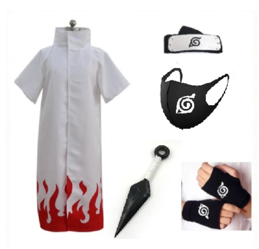 Косплэй в 4th 6th Хокаге Uzumaki Naruto костюм ниндзя накидка на Хэллоуин для Для мужчин S XL|