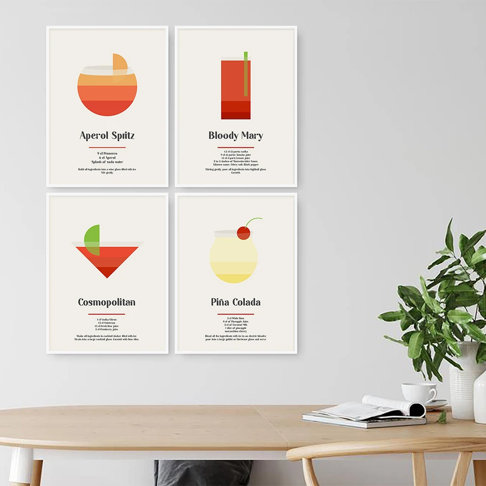 

Fashion Poster Colada Cocktail Drink Canvas Painting Modern Art Print Aperol Spritz Wall Picture For Living Room Home Decor