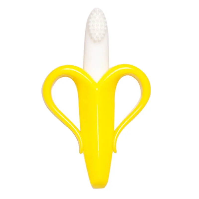 

Baby Teethers Banana Safe Food Grade Silicone Toothbrush Teething Kids Teethers Tooth Brush Dental Nursing Care Gifts Chew Toys