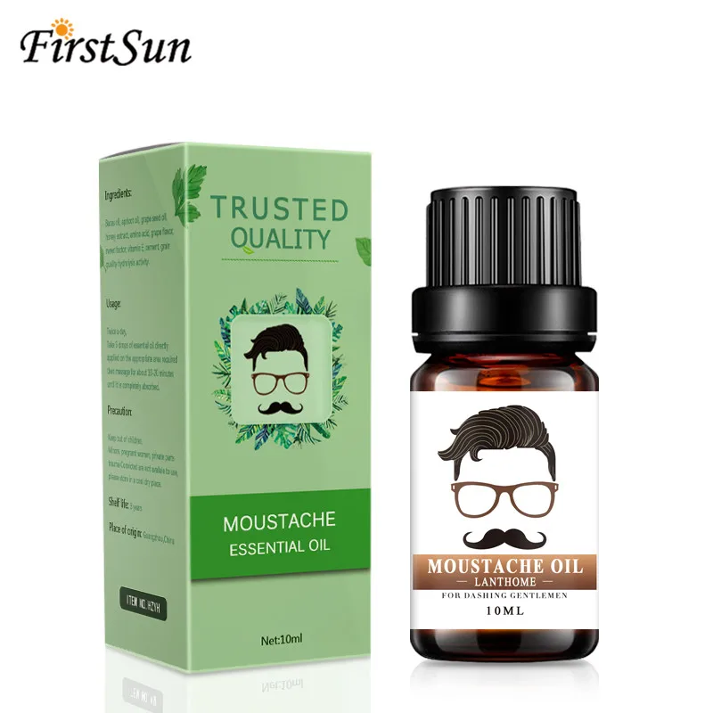 10ml Gentlemen Beard Oil Moisturizes Facial Hair Moustache Oils Pure Organic Beard Oil Growth Face Hair Thicker Essential Oil