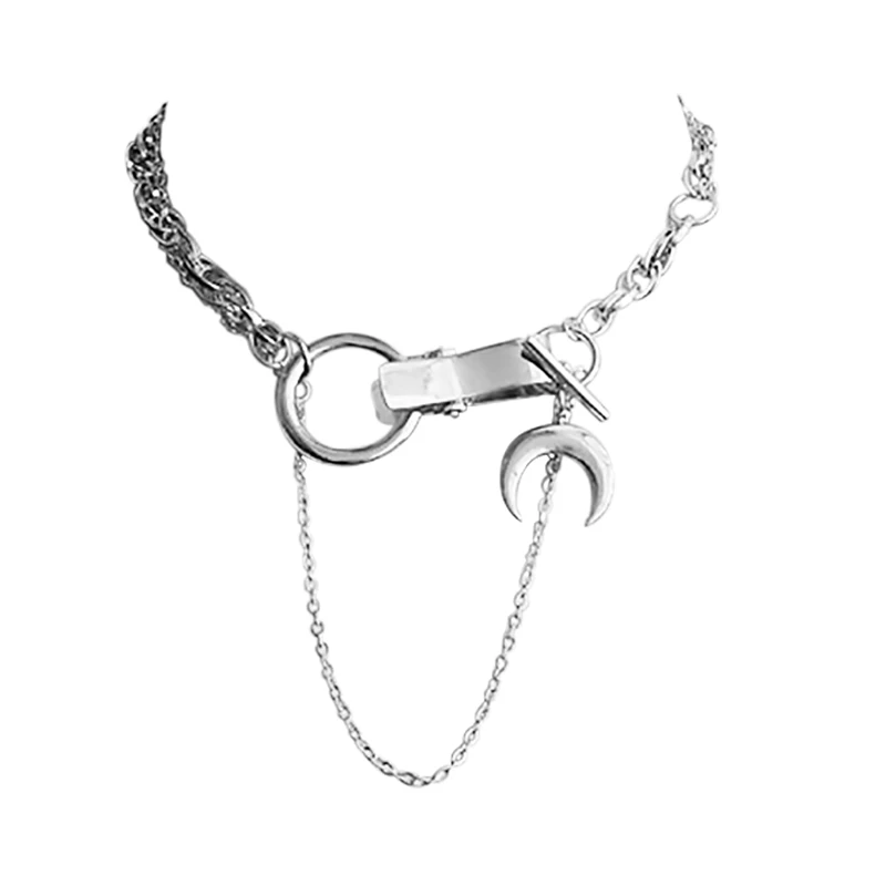 

COSYOO Punk Necklace Fashion Hip Hop Style Moon Choker Necklace Chain Necklace For Girl Fashion Streets Jewelry Accessories