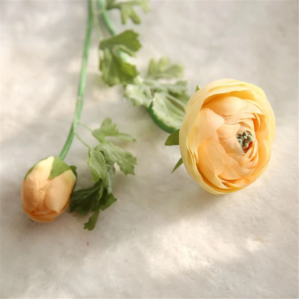 3 головки поддельные цветок лотоса Красивые Искусственные Англия ранункулус