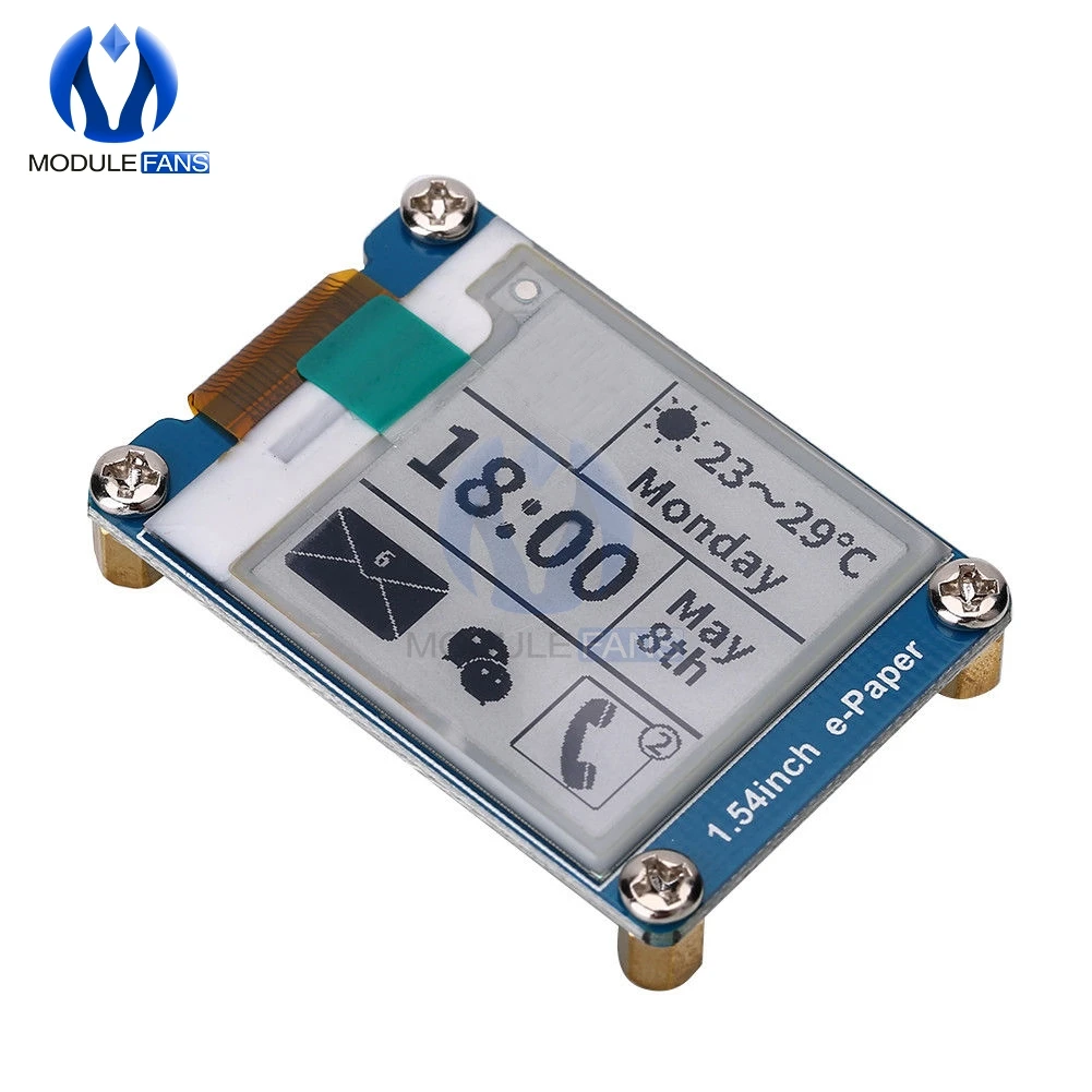 

Модуль электронной бумаги 1,54 дюйма, экран дисплея e-Ink, 2 цвета, черный, белый, SPI, широкий угол обзора, поддерживает частичное обновление