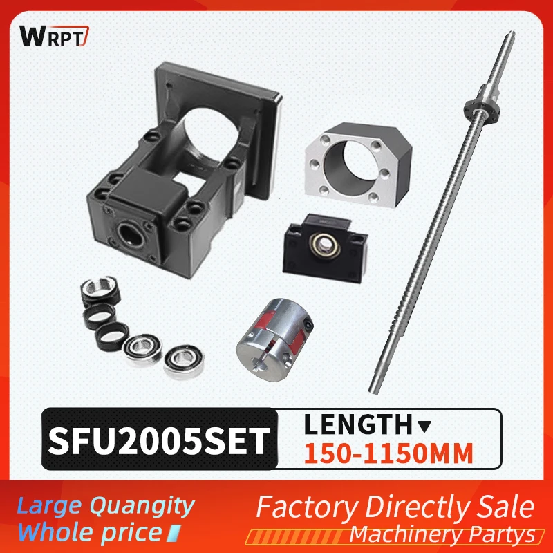 

Ball screw SFU2005 + round hole nut + HM15-80 / 15-86 (cast iron) + BF15 + coupling XB30 * 40 + DSG20H, L = 200MM-1150MM