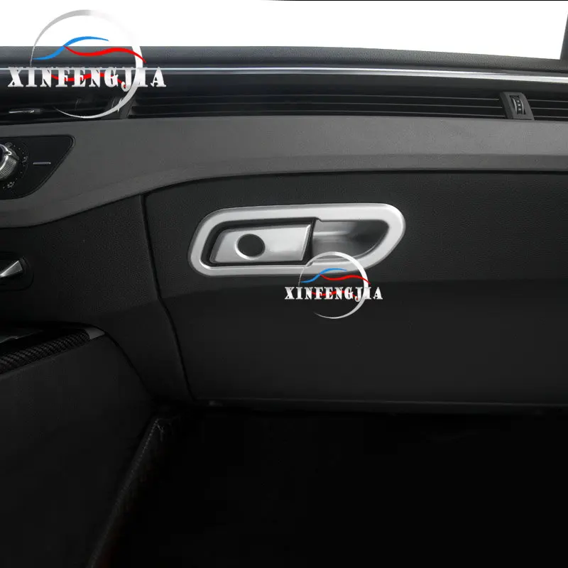 Для Audi A5 A4 B9 17-18 хромированная коробка для хранения перчаток с ручкой панель