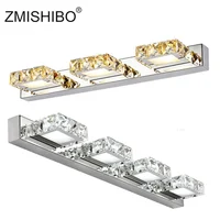 ZMISHIBO Square Crystal Mirror Front Lamp 3W 6W 9W 12W Champagne/White LED Wall Light 110V/220V Bathroom Lamp