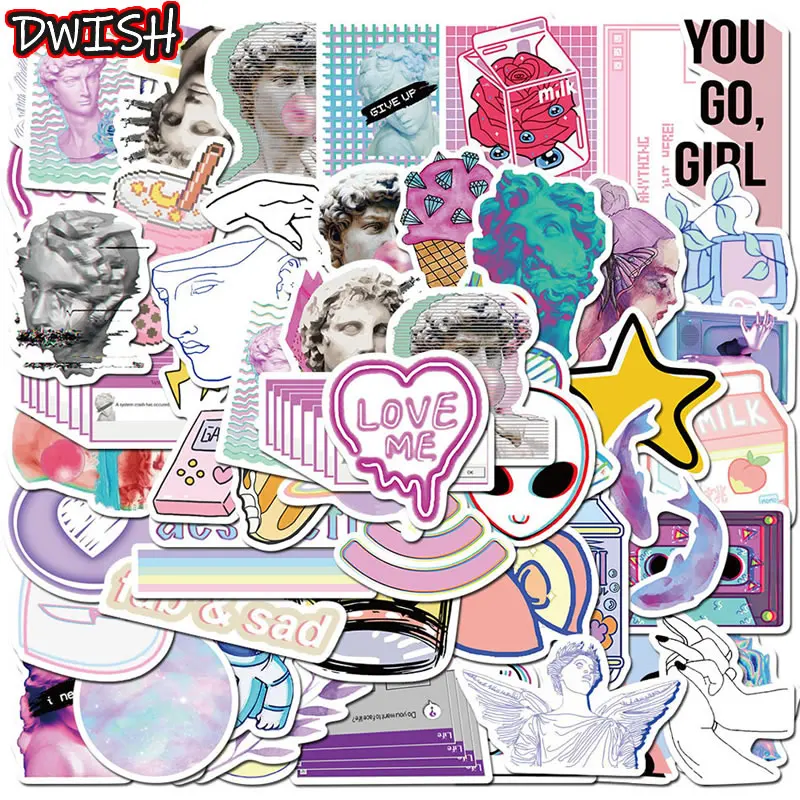 10/30/50 шт мультфильм Паровая волна милые наклейки водонепроницаемый ПВХ СКЕЙТБОРД